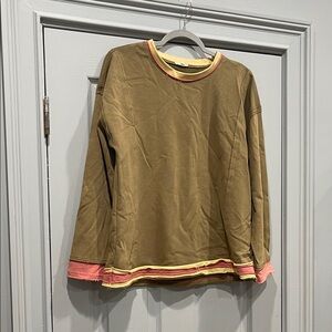 JODIFL Brown and Rust Layered Top